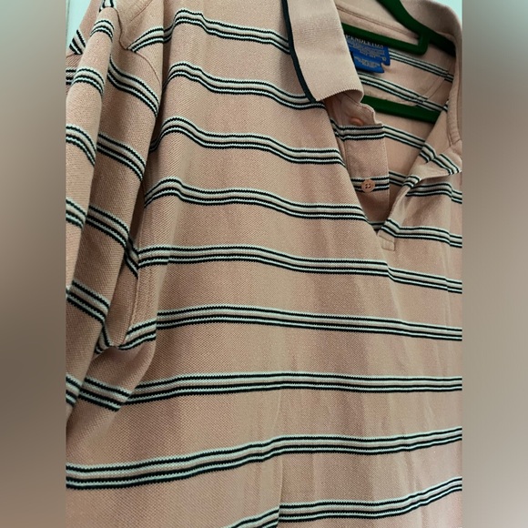 Pendleton Men's Polo Shirt Short Sleeve Large Pima Cotton Stripe Two Button Golf - Picture 4 of 13